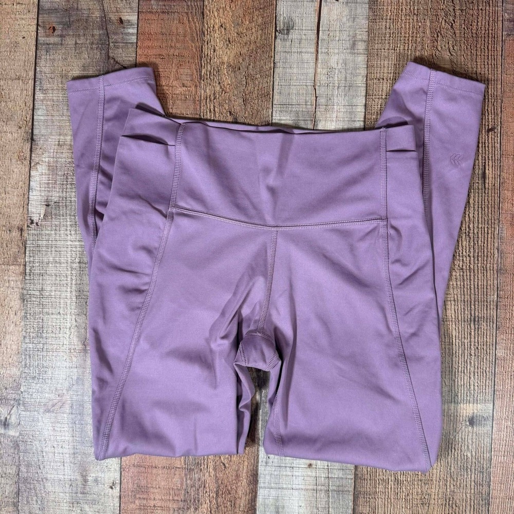 All in Motion Womens Medium Purple High-Waist Active Leggings Pockets Workout